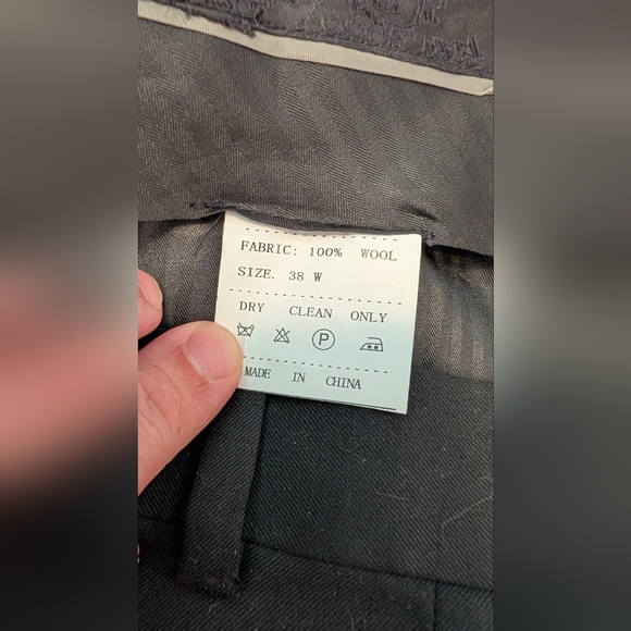 Veronesi Italy NWT Men's Black 100% Wool Wide Leg Palermo Pants Size 38 Unhemmed - Picture 11 of 16